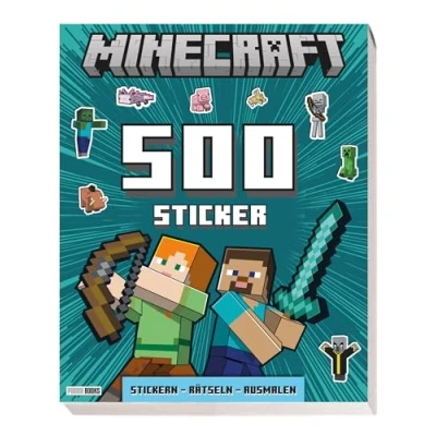 Abbildung von Minecraft: 500 Sticker Stickern Rätseln Ausmalen: Activityblock mit