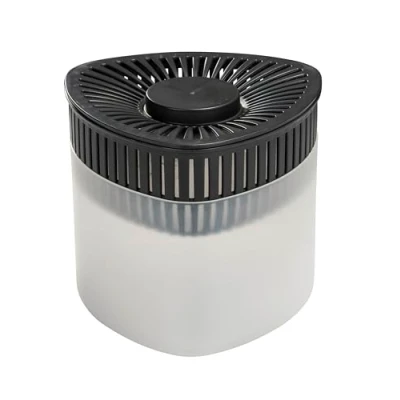 Abbildung von WENKO Entfeuchter Prisma, Design Raumentfeuchter ideal für Räume bis ca. 40 m3 beugt Schimmel und Gerüchen vor, inkl. 2 x 500 g Stein, (BxHxT): 15 13 cm, Transparent/Anthrazit