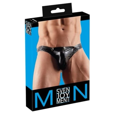 Abbildung von Svenjoyment Herren String mit Beutel und Funktionsloch für Männer, verführerisches Höschen unwiderstehlichen Sex, schwarz