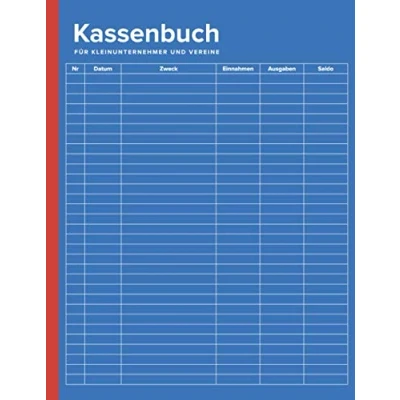 Abbildung von Kassenbuch für Kleinunternehmer ohne Mwst und Vereine: auch perfekt als Haushaltsbuch (3000+ Einträge, ca. DIN A4, 150 Seiten)