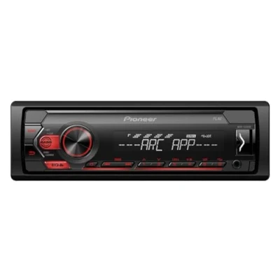 Abbildung von Pioneer MVH S120UB 1DIN Autoradio mit RDS rot halbe Einbautiefe 4x50Watt USB MP3 AUX Eingang Android Unterstützung 5 Band Equalizer ARC App