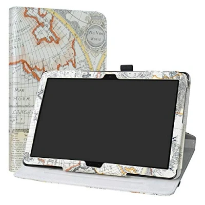 Abbildung von MediaPad M5 Lite Rotary hülle, LiuShan 360rotierenden Drehbares Standfunktion hülle mit Schöne Muster für 10.0&quot; Huawei 2018 Android Tablet,Karte