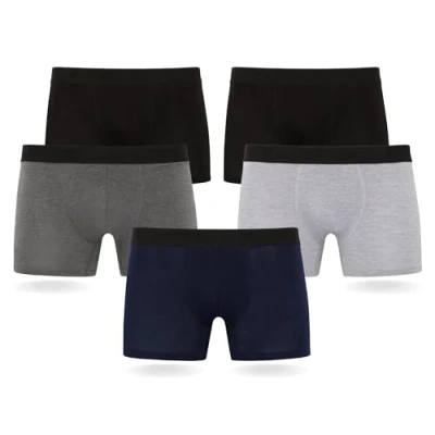 Abbildung von FM London 5PACK Tagless Hyfresh Boxer Shorts Panties, Herren, Größe: XL, Black, grey