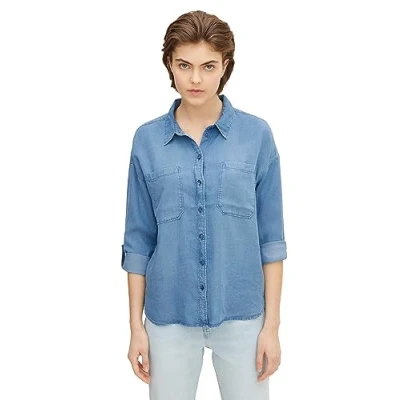 Abbildung von TOM Tailor denim Button DOWN Hemdbluse, Damen, Größe: Small, Blue