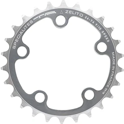 Abbildung von Spécialités TA Zelito Triple 74 Stück Kettenblatt mit 8/9/10 Gängen, Silber, Inner 24t