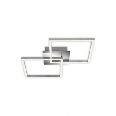Abbildung von Briloner Leuchten LED Deckenleuchte drehbar, Deckenlampe dimmbar, 24 Watt, 1.800 Lumen, 3.000 Kelvin, chrom silberfarbig, W, 620x368x73mm (LxBxH)