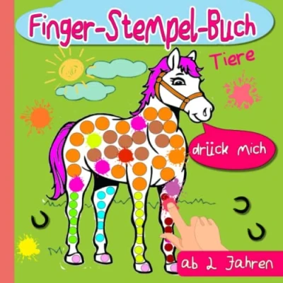 Abbildung von Fingerstempelbuch Ab 2 Jahren: Tiere Fingerstempeln, Malen und Bastel: Das lustige Fingerstempel Buch für Kinder Bastelbuch Jungen Mädchen Fingerfarben Stempelbuch