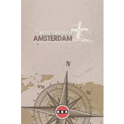 Abbildung von Reisetagebuch Amsterdam: Urlaubstagebuch Reise Tagebuch zum Selberschreiben Platz für 54 Reisetage Geschenk Notizbuch 118 Seiten