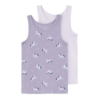 Abbildung von NAME IT Mädchen NMFTANK TOP Lavender Aura Unicorn NOOS Unterhemden, 110