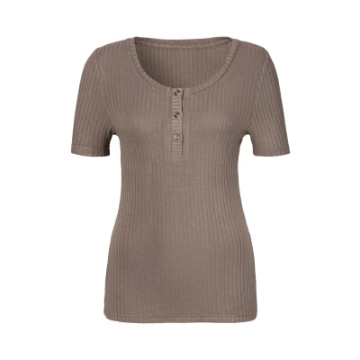 Abbildung von Lascana Tshirt basic, Damen, Größe: 36/38, Taupe
