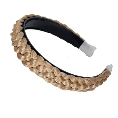 Abbildung von CAISHA Haarreifen Zopf Geflochten Haarteil Haarband Kopfschmuck Haarschmuck Hellblond Mix HR10