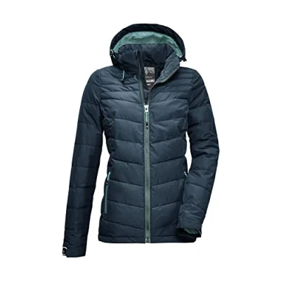 Abbildung von Killtec Damen Skane Wmn Quilted Jacket Steppjacke mit abzippbarer Kapuze, dunkel blaugrün, 44 EU