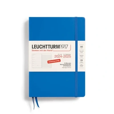 Abbildung von LEUCHTTURM1917 370618 Wochenkalender &amp; Notizbuch 2025, Medium A5 Hardcover 18 Monats Planer, 80 g, liniert Sky