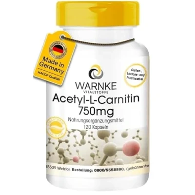 Abbildung von Acetyl L Carnitin Kapseln 750mg 120 hochdosiert vegan Warnke Vitalstoffe Deutsche Apothekenqualität