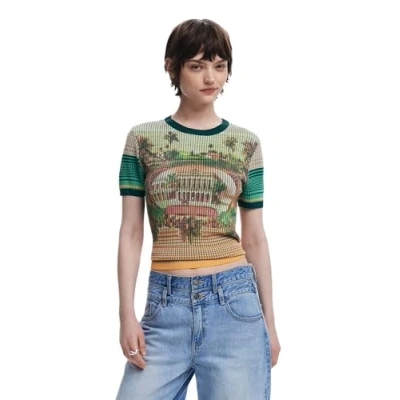 Abbildung von Desigual Landscape Tshirt print, Damen, Größe: Small, Green