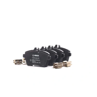 Abbildung von BOSCH 0 986 494 570 Bremsbelagsatz Low Metallic mit Anti Quietsch Blech Feder MERCEDES BENZ: B Class, A Class