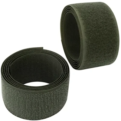 Abbildung von AERZETIX C65991 Klettband/ rolle 40 mm 1 meter organizer/kabelbinder band für kleidersäcke aus polyamid und polyester farbe: olivgrün