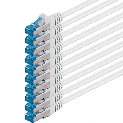 Abbildung von 1CONN 10x 2.0 M CAT 6a Netzwerk Kabel Ethernet Cable Lan Patch RJ 45 Stecker SFTP 10GB/s 10 Stück Weiß