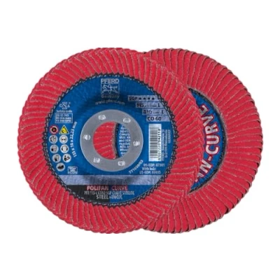 Abbildung von PFERD 67344 Polifan PFR Curve Radial Typ Fächerscheibe, Keramikoxid, 12,7 cm Durchmesser, 2,2 Dornloch, 12200 U/min, Körnung 60