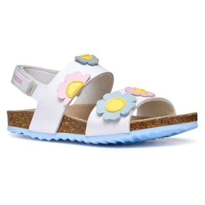Abbildung von Geox Adriel GIRL Riemensandalette für Kinder, Größe: 28, White Schuhe