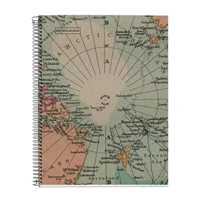 Abbildung von Miquelrius Notizbuch, 100 % recycelt, 1 farbiger Streifen, A4, 80 Blatt, kariert, 5 mm, Papier g, 4 Bohrungen, Einband aus recyceltem Karton, Design Ecomaps