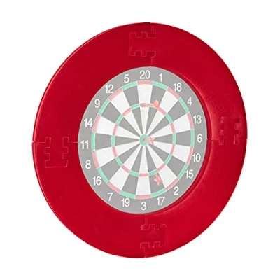 Abbildung von Relaxdays Dart Catchring R7, 4 teilig, Schutzring für 45 cm Dartscheibe, stabiler Wandschutz, EVA, Gesamt Ø 72 cm, rot