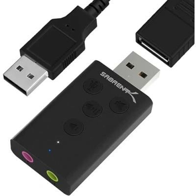 Abbildung von SABRENT Aluminum USB Externe Soundkarte, auf Klinke 3,5mm, Kopfhörer Klinke, Audio zu Adapter (AU DDAB)