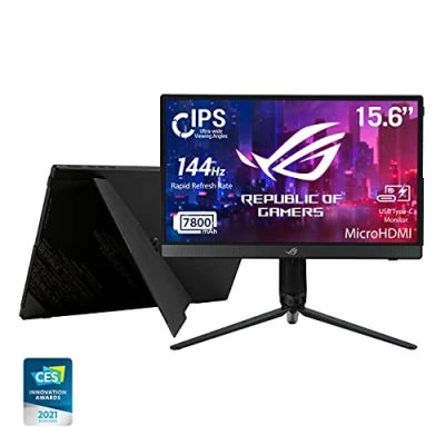 Abbildung von ASUS ROG Strix XG16AHP 39,62cm (15,6 Zoll) Portable Gaming Monitor (FHD, 144 Hz, IPS Panel, NVIDIA G SYNC kompatibel, USB Typ C, micro HDMI, 3ms)