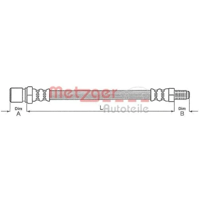 Abbildung von METZGER 4111683 Bremsschläuche 353 M10 x 1 VOLKSWAGEN: Beetle, Kaefer Convertible