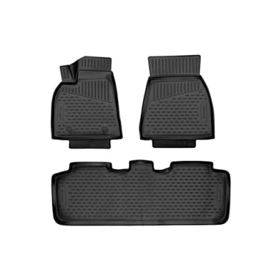 Abbildung von Element 3D Gummimatten Set passend für Tesla Model Y LR Dual M Baujahr 2020 &gt; 100% passgenaue Auto Fußmatten, robuste Universal Fußmatte Auto, Fussmatten Gummi