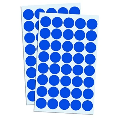 Abbildung von 2000 Stück, 20mm Punktaufkleber Klebepunkte Aufkleber Etiketten Markierungspunkte Selbstklebende Blau