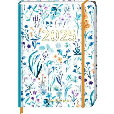 Abbildung von Kleiner Wochenkalender: Mein Jahr 2025 Blumen weiß (All about blue): Taschenkalender mit Wochenplaner und Eintragmöglichkeiten, Gummiverschluss Leseband