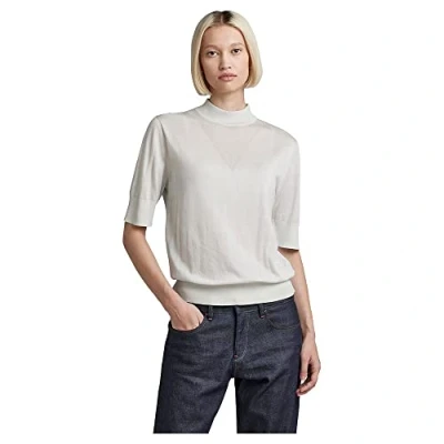 Abbildung von G STAR RAW Damen Core Mock Neck Knitted Pullover, Grau (oyster mushroom D21962 D166 D607), M