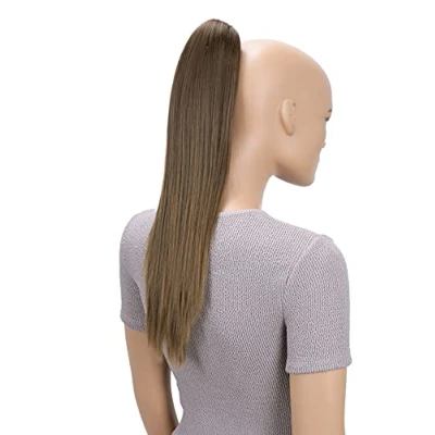 Abbildung von CAISHA 50cm Clip on Zopf Haarteil Pferdeschwanz Haarverlängerung Kunsthaar Glatt Braun H152