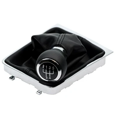 Abbildung von L&amp;P A261 2 Schaltsack Schaltmanschette Schwarz Schaltknauf 5 Gang 12mm kompatibel mit VW Passat 3C B6 3C2 3C5 Bj. 2005 2011 Rahmen Komplettset Knauf als Plug Play Ersatzteil 3C0711113