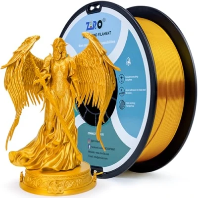 Abbildung von ZIRO Silk Filament 1.75mm PLA, 3D Drucker Seide PLA Serie 1kg, Durchmessertoleranz bei +/ 0.03mm, Gold