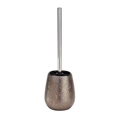 Abbildung von WENKO Keramik WC Garnitur Mod. Marrakesh Offener Toilettenbürstenhalter aus mit Glanzstruktur und schwarzem Bürstenkopf Ø 12,5 x 41 cm Braun