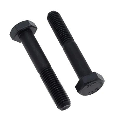 Abbildung von Sechskantschrauben mit Schaft M10X50 (Pack of 5) Hochfester legierter Stahl Schwarz Mechanische Zertifizierte Norm DIN931 (10mm x 50mm)