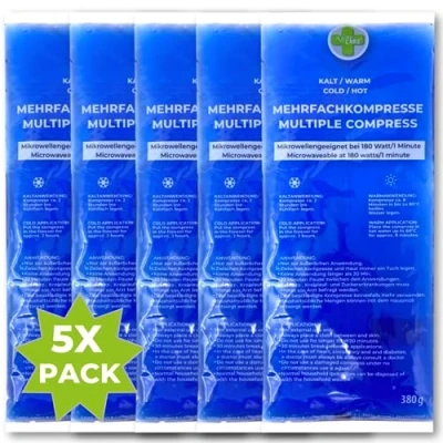 Abbildung von LisaCare kalt warm Kompresse groß 5x Kühlpads 29x12cm Kühlpack Kinder Gel Sofort für Insektenstiche, Prellungen &amp; weiteren Verletzungen (Groß)