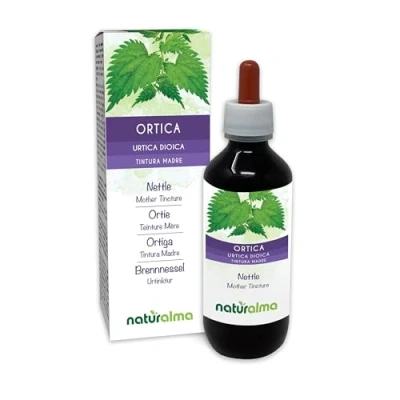Abbildung von Brennnessel (Urtica dioica) Blätter und Wurzeln Alkoholfreier Urtinktur Naturalma Flüssig Extrakt Tropfen 200 ml Nahrungsergänzungsmittel Veganer