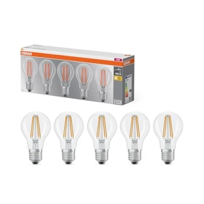 Abbildung von OSRAM LED Lampe Filament Base A60 Kolbenform 7W 827, 2700K warmweiß, E27, klar, 806 lm, stoß vibrationsfest