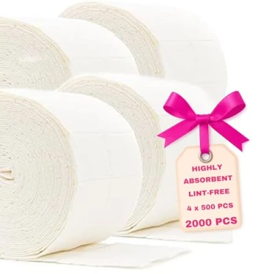 Abbildung von LALILL Zelletten Pads 2000 Stück Tupfer Fusselfrei für Cleaner, Remover Wipes Nageldesign Maniküre Zellstoff Flusenfrei Gel, Gellack, Nägel