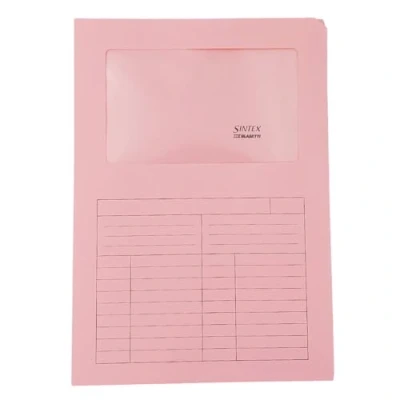 Abbildung von Blasetti Dokumentenmappen mit Fenster SINTEX PINKE Dokumentenordner für Büro, Format A4, Farbe Rosa, Packung 50 Stück, 120 g/m² Papier, Auf zwei Seiten offen.