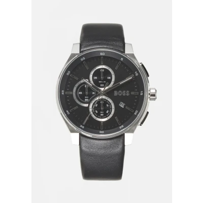 Abbildung von BOSS Chronograph Quarz Uhr für Herren Kollektion Peak 2.0 mit Schwarzes Lederarmband 1514188