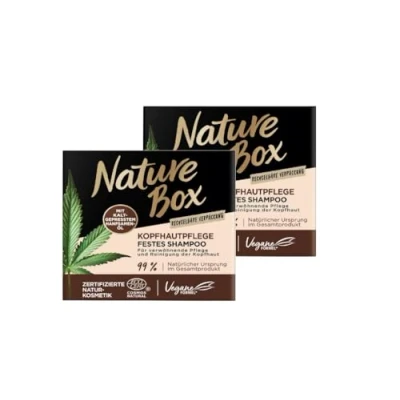 Abbildung von Nature Box Festes Shampoo Kopfhautpflege Hanf (85 g), 2er Pack, 2 x 85 g
