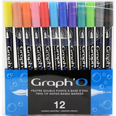 Abbildung von Graph&#039;O GO00240 Essential Marker, 24 Stück 12 marqueurs farblich sortiert