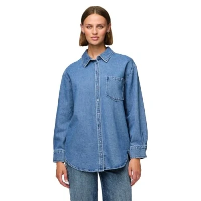 Abbildung von Pieces Pcmaisie Hemd, Damen, Größe: XS, Medium blue denim