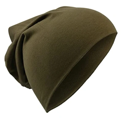 Abbildung von Miobo Kinder Slouch Beanie Mütze,Baumwolle,Unifarbe Olivgruen XL