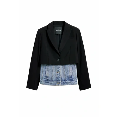 Abbildung von Desigual Twopiece Jeansjacke, Damen, Größe: XXS, Black