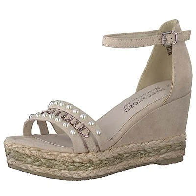 Abbildung von Marco Tozzi BY Guido Maria Kretschmer Keilsandalette, Damen, Größe: 39, Powder Schuhe